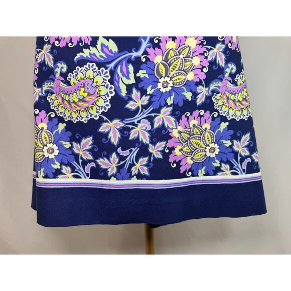 Talbots Women's Navy Paisley A-Line Skirt - Size 10 - Picture 4 of 13